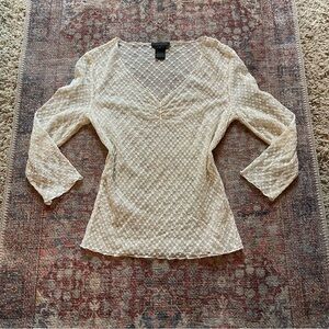 The Limited Cream Textured Blouse